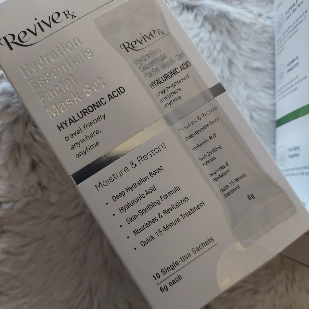 Revive 10 Pk Facial MASK 10Pk Hyaluronic Acid Mask 20 Pc Travel Size